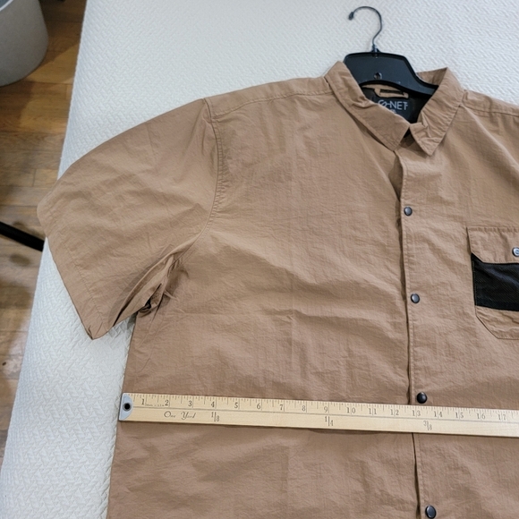 G-Net Short Sleeve Snap Button Shirt Black Mesh Pocket Mens Size XXL Performance - Picture 13 of 16